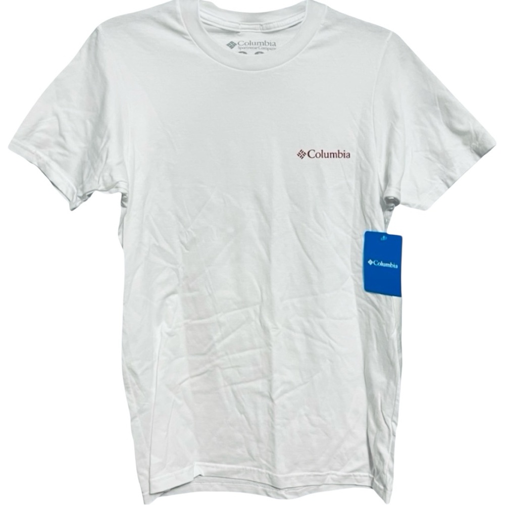 Mens Columbia Sportswear Company T-Shirt SM Columbia tshirt tee white red blue - Picture 5 of 10